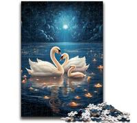 Adult Jigsaw Puzzles 1000 Pieces Fantasy White Swan Adult Puzzles,Learning Educational Toys Family Games Unique Birthday And Gifts (75x50cm)