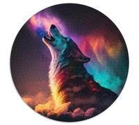 Adult Jigsaw Puzzles 1000 Pieces Fantasy Wolf 1000 Piece Round Jigsaw Ideal DIY Decor & Brain Teaser Gift 67.5x67.5cm
