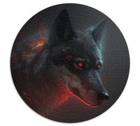 Adult Jigsaw Puzzles 1000 Pieces Fantasy Wolf 1000 Piece Round Jigsaw Ideal DIY Decor & Brain Teaser Gift 67.5x67.5cm
