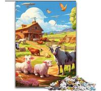Adult Jigsaw Puzzles 1000 Pieces Farm Animal Jigsaw Puzzles Made of Wood,Family Fun Craft, Perfect for Birthdays, Holidays 1000pcs(50x75cm)