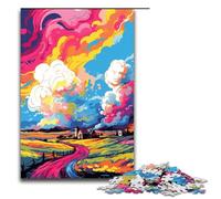 Adult Jigsaw Puzzles 1000 Pieces Farms Is Surrounded by SplattersLots of Coloured Home Decoration Puzzle Toys Deal As Gifts for The Whole Family 75x50cm