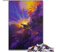 Adult Jigsaw Puzzles 1000 Pieces Fighter in The Clouds Puzzle Made of Wood, for Parents, Lovers, Friends - Age 14+ 1000pcs(50x75cm)