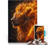 Adult Jigsaw Puzzles 1000 Pieces fire lion king Train your brain and hands 38x52cm Artists Collection, Fine Art for Age 14 Years Up