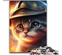 Adult Jigsaw Puzzles 1000 Pieces Firefighter Cat cardboard Jigsaw size 38x26cm Creative Family Game & Home Decor, for Teenagers
