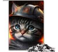 Adult Jigsaw Puzzles 1000 Pieces Firefighter Cat cardboard Jigsaw size 38x26cm Creative Family Game & Home Decor, for Teenagers