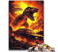 Adult Jigsaw Puzzles 1000 Pieces Flame Dinosaur for And from 14 Years And over Play Toys Because It Is Ideal As A Gift for The Whole Family 26x38cm