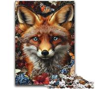 Adult Jigsaw Puzzles 1000 Pieces Floral Fox 1000 Pieces for Teenagers,Birthday Present, Gifts, Wall Art for Age 14 Years Up (26x38cm)