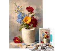 Adult Jigsaw Puzzles 1000 Pieces Floral Toilet Bathroom Art Difficult And Challenge Presents for Women Toy Wall Decor for Age 14+ Game (38X26cm)