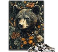 Adult Jigsaw Puzzles 1000 Pieces Flowers Butterfly Brown Bear for 14+ Unique Challenge Game Family Games Christmas Birthday Gifts 50x75cm