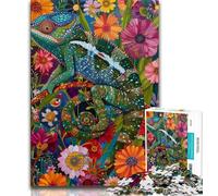 Adult Jigsaw Puzzles 1000 Pieces Flowers Color Chameleon Adult Puzzles,Challenging Game Toys Wall Decoration Unique Birthday And Xmas Gifts (size 75x50cm)