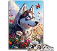 Adult Jigsaw Puzzles 1000 Pieces Flowers Husky Puzzles,Challenging Family Activity Games DIY Toy for Home Wall Decor Gifts (75x50cm)