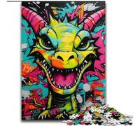 Adult Jigsaw Puzzles 1000 Pieces Flying Dragon Art Graffiti cardboard Puzzles size : 38x26cm Brain Teaser Game for Teenagers, Perfect