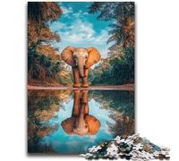 Adult Jigsaw Puzzles 1000 Pieces Forest Elephants Puzzles for Teenagers,Stress Reliever Difficult Challenge Unique Home Decor And Gifts (38x26cm)