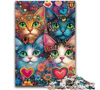 Adult Jigsaw Puzzles 1000 Pieces Four Cats Adult Puzzles,Decompressing Intellectual Educational Toy Birthday Gift (38x26cm)