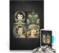 Adult Jigsaw Puzzles 1000 Pieces Four Women Portraits Stressabbau-Spielzeug denn eignet sich ideal als Geschenk für die ganze Familie52x38cm