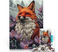 Adult Jigsaw Puzzles 1000 Pieces Fox in Winter Bloom Lernspiele Heimdekoration Verbessern Sie das Gedächtnis75x50cm