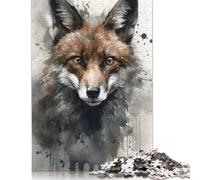 Adult Jigsaw Puzzles 1000 Pieces Fox Wild Charm Watercolor Paper Puzzles for Adults Sustainable Puzzle Games 1000pcs (75x50cm)