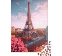 Adult Jigsaw Puzzles 1000 Pieces France Eiffel Tower Wood Jigsaw Puzzles for Adults Educational Game Challenge Toy 1000pcs (75x50cm)