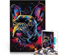 Adult Jigsaw Puzzles 1000 Pieces French Bulldog Dog Art Learning Educational Toys Family Games 26x38cm with Matching Poster and Trivia Sheet