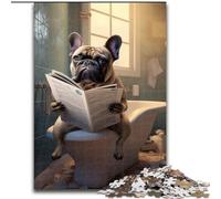 Adult Jigsaw Puzzles 1000 Pieces French Bulldog Reading Newspaper Wooden Puzzles size : 50x75cm Brain Teaser Game for Teenagers, Perfect