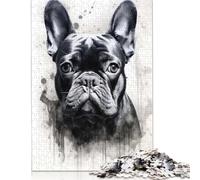 Adult Jigsaw Puzzles 1000 Pieces French Bulldog Watercolor Paper Puzzle for Adults And Teenager Home Decoration Puzzle Toys 1000pcs (75x50cm)
