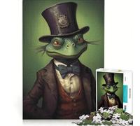Adult Jigsaw Puzzles 1000 Pieces Frog in Top Hat, Educational Game, Fun at Home Activities, for Birthday, Chrismas 38x26cm