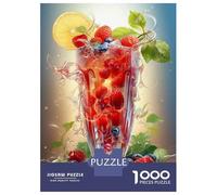 Adult Jigsaw Puzzles 1000 Pieces Fruit Smoothie with Raspberries And Blueberries Jigsaws for Adults Brain Teaser Game A Work of Art Educational Challenge 52x38cm/1000pcs