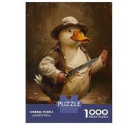 Adult Jigsaw Puzzles 1000 Pieces Funny Killer Duck Knife Adult Puzzles Hands-on Game Analysis And Logic Gifts for Friends And Family 52x38cm/1000pcs