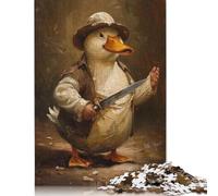 Adult Jigsaw Puzzles 1000 Pieces Funny Killer Duck Knife Puzzles for Adults & Teenager For Family Fun & Game Night 1000pcs (75x50cm)