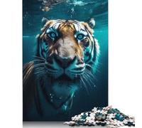 Adult Jigsaw Puzzles 1000 Pieces Funny Underwater Tiger Wooden Puzzles for Adults Sustainable Puzzle Games 1000pcs (75x50cm)