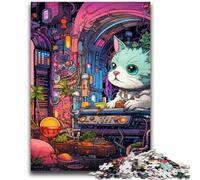 Adult Jigsaw Puzzles 1000 Pieces Futuristic Cat 1000 Pieces for Teenagers,Birthday Present, Gifts, Wall Art for Age 14 Years Up (75x50cm)