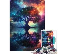Adult Jigsaw Puzzles 1000 Pieces Galactic Tree Reflection Jigsaw Puzzles for Teenagers Pattern Assembly Difficult And Challenge Challenging Family Fun Game (Size 50x75cm)