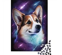 Adult Jigsaw Puzzles 1000 Pieces Galaxy Art Corgi Wood Jigsaw Puzzles for Adults Educational Game Challenge Toy 1000pcs (38x26cm)