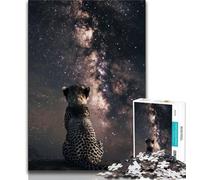 Adult Jigsaw Puzzles 1000 Pieces Galaxy Cheetah 1000 Pieces for Teenagers,Birthday Present, Gifts, Wall Art for Age 14 Years Up 26x38cm