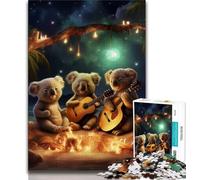 Adult Jigsaw Puzzles 1000 Pieces Galaxy Koala Guitar,Decompressing Intellectual Educational Toy Is Ideal As Gifts for The Whole Family (75x50cm)