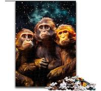 Adult Jigsaw Puzzles 1000 Pieces Galaxy Monkey Puzzles for Adults size 26x38cm Interactive Family Game, Ideal, Family Activity Game