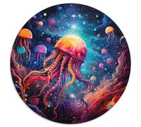 Adult Jigsaw Puzzles 1000 Pieces Galaxy Octopus 1000 Piece Round Puzzle Interactive Family Game, Suitable for Ages 14+ (67.5x67.5cm)