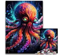 Adult Jigsaw Puzzles 1000 Pieces Galaxy Octopus Wooden Jigsaw Brain Teaser Game, Interactive Family Game, Suitable for Ages 14+ 50x75CM/19.68x29.52inch