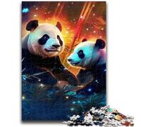 Adult Jigsaw Puzzles 1000 Pieces Galaxy Panda Teenager Jigsaw,Stress Reliever Staycation Kill Time Home Decoration Toys (26x38cm)