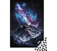 Adult Jigsaw Puzzles 1000 Pieces Galaxy Snowy Mountain Paper Jigsaw Puzzles for Adults Educational Game Challenge Toy 1000pcs (38x26cm)