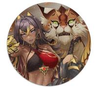 Adult Jigsaw Puzzles 1000 Pieces Genshin Impact Dehya Round Jigsaw Puzzle 1000 Pieces Family Game Night, Home Decor & Brain Training Gift 67.5x67.5cm