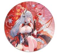Adult Jigsaw Puzzles 1000 Pieces Genshin Impact Shenhe 1000 Piece Round Puzzle Interactive Family Game, Suitable for Ages 14+ 67.5x67.5cm