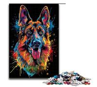 Adult Jigsaw Puzzles 1000 Pieces German Shepherd DJ Neon Home Decoration Puzzle Toys Deal As Gifts for The Whole Family 1000 PCS(75x50cm)