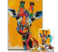Adult Jigsaw Puzzles 1000 Pieces Giraffe Art,Help The Brain Exercise Addictive Toys to Cultivate Patience Gift For Birthdays (38x26cm)