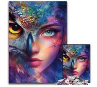 Adult Jigsaw Puzzles 1000 Pieces Girl And Owl Wooden Puzzles for 14+ Difficult to Complete But Fun And Humorous Birthday Gift 50X75CM