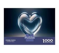 Adult Jigsaw Puzzles 1000 Pieces Glass Heart Decorations for Valentine's Day Puzzles for Adults Anti-Stress Toys Precision Cutting Educational Challenge 52x38cm/1000pcs