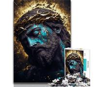 Adult Jigsaw Puzzles 1000 Pieces Golden Fantasy Jesus,Decompressing Intellectual Educational Toy Is Ideal As Gifts for The Whole Family 38x26cm