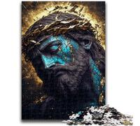 Adult Jigsaw Puzzles 1000 Pieces Golden Fantasy Jesus Teenager Puzzles,Stress Reliever Difficult Challenge Unique Home Decor And Gifts (75x50cm)