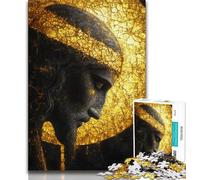 Adult Jigsaw Puzzles 1000 Pieces Golden Jesus,Help The Brain Exercise Addictive Toys to Cultivate Patience Perfect Decoration 38x26cm