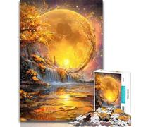 Adult Jigsaw Puzzles 1000 Pieces Golden Moon Puzzles for Teenagers,Stress Reliever Difficult Challenge Unique Home Decor And Gifts 26x38cm